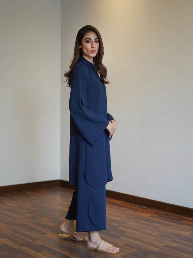 Navy Oak Tunic with Tulip Pants - Noora Women