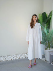 Jasmeen - White Classic Pleated Set - Noora Women
