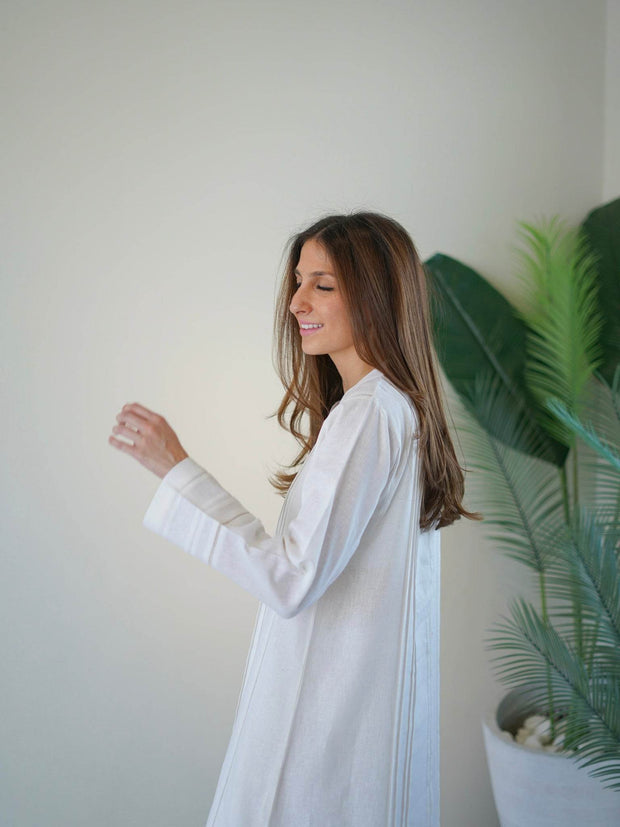 Jasmeen - White Classic Pleated Set - Noora Women
