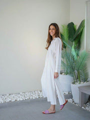 Jasmeen - White Classic Pleated Set - Noora Women